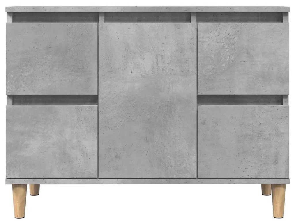 betonszürke szerelt fa mosdószekrény 80 x 33 x 60 cm