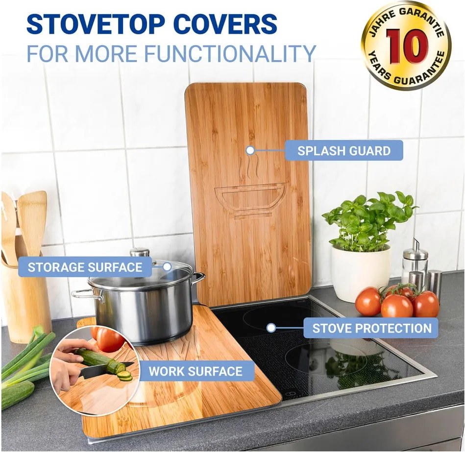 Edzett üveg tűzhely fedőlap szett 2 db-os 30x52 cm Lunch – Wenko