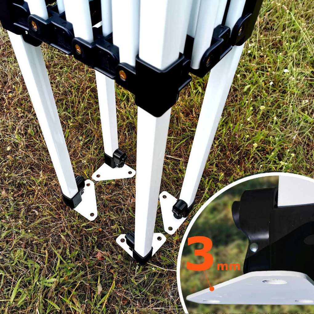 Stan a Kereskedelem 2 x 3 m SZUPER Acél | Összeszerelés 2 perc alatt | BRIMO - plusz 3 oldalfal - Kék