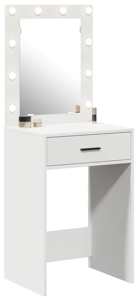 LED-es pipereasztal Fehér 50x41x135 cm