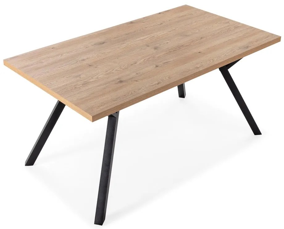 Natúr színű étkezőasztal tölgyfa asztallappal 90x160 cm Marion – Marckeric