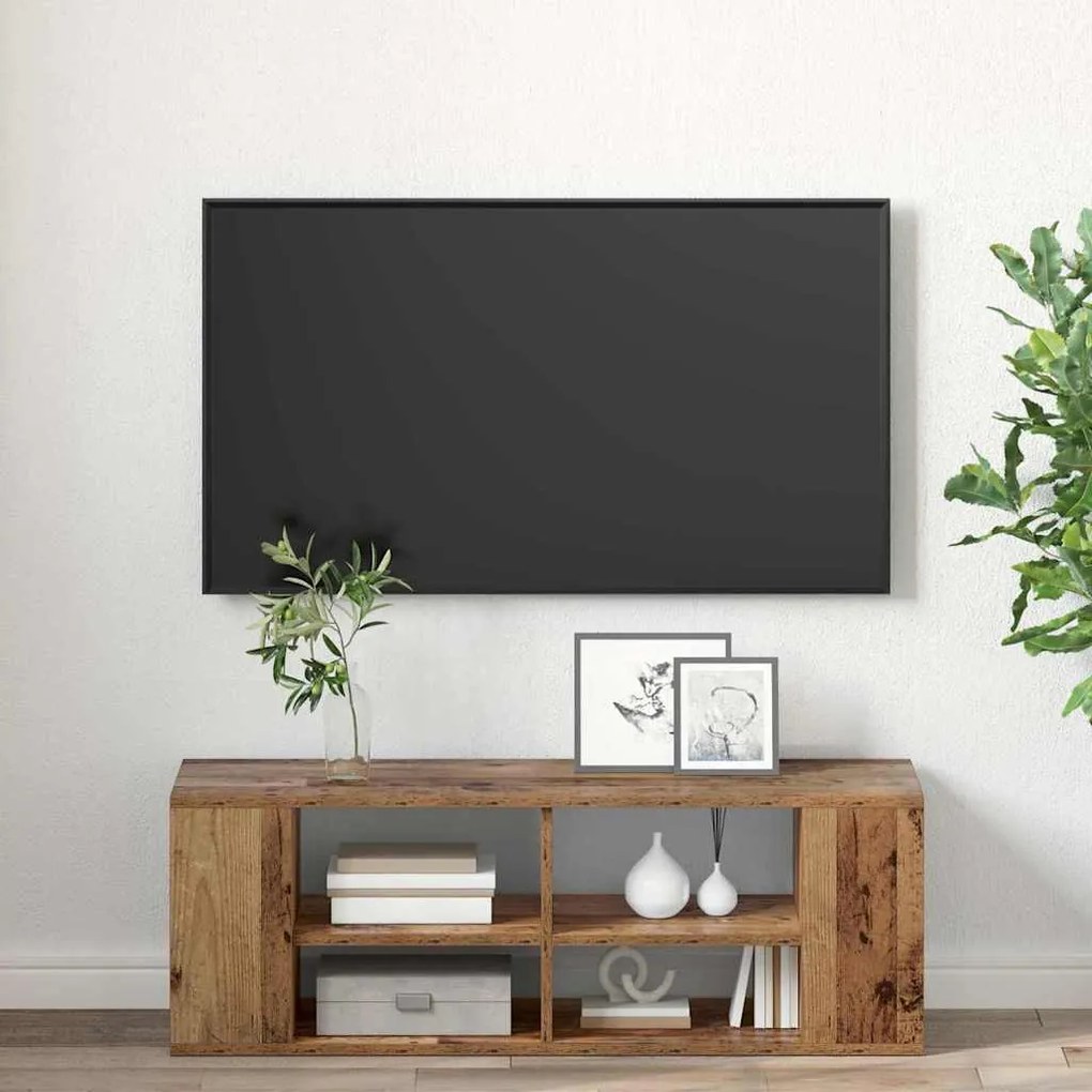 Fali TV szekrény Régi fa 102 x 35 x 35 cm Faanyag