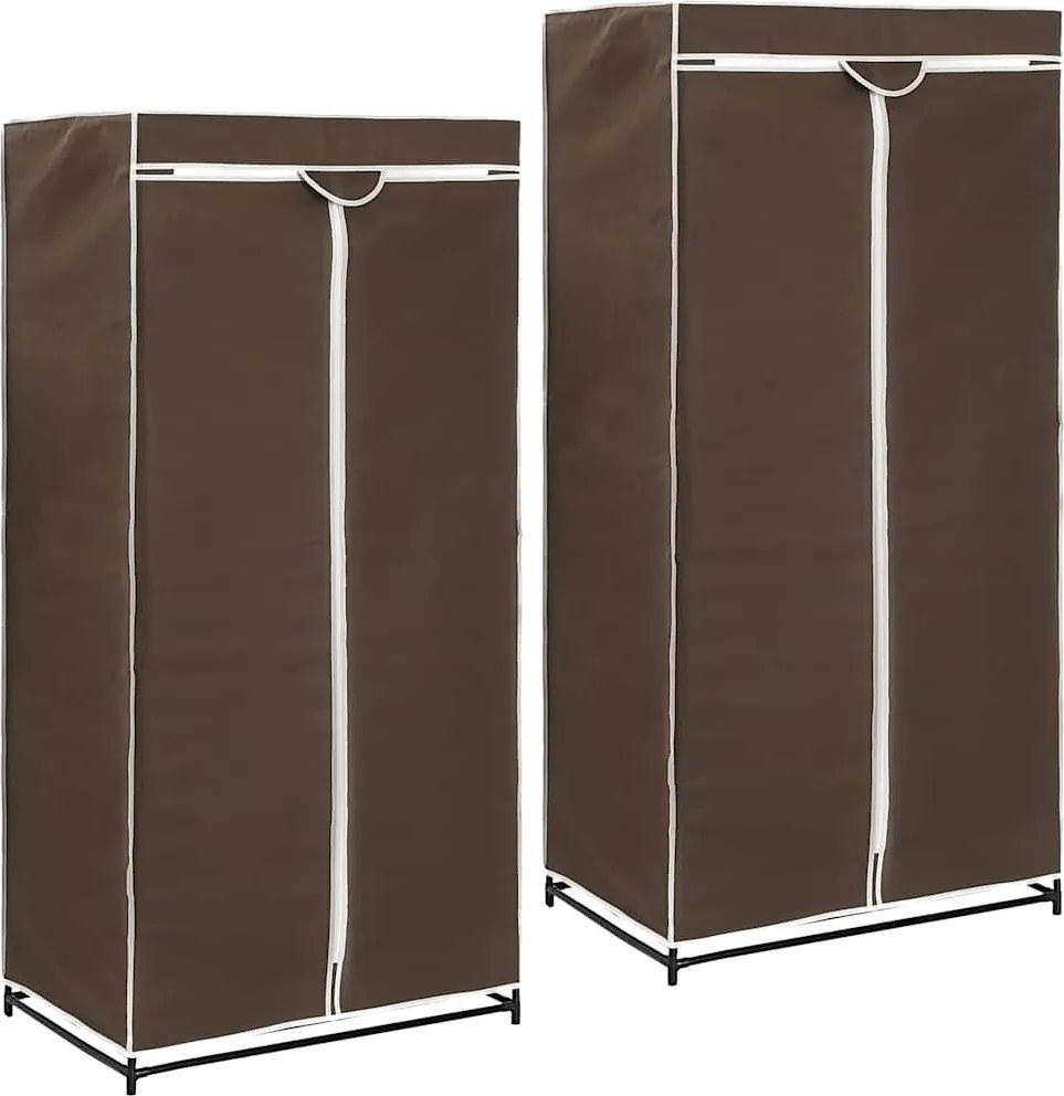 vidaXL 2 db barna ruhásszekrény 75 x 50 x 160 cm
