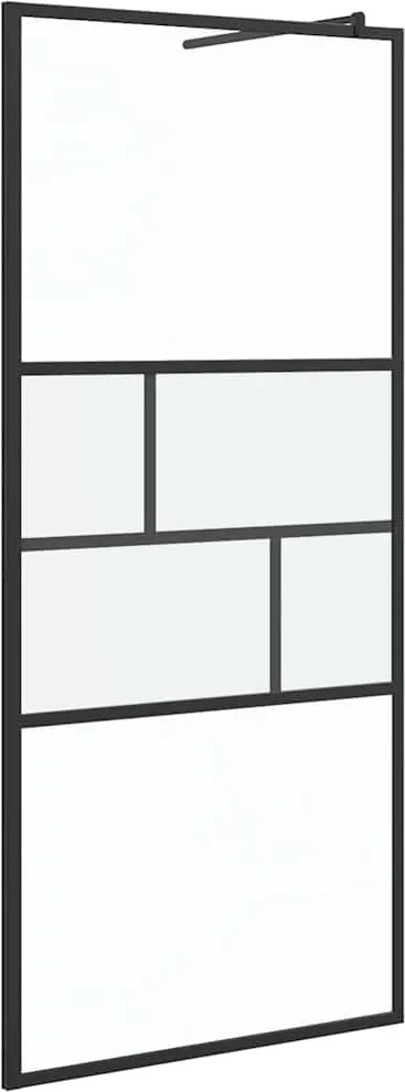 vidaXL Walk-in zuhanyfal Fekete 80 x 195 x 0.5 cm Üveg és Alumínium