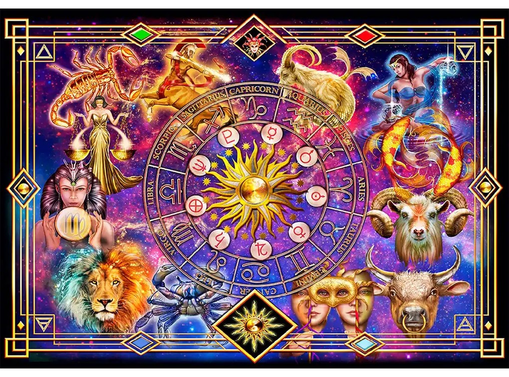Zodiákus montázs fa puzzle