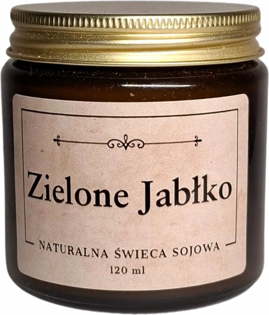 Szója illatgyertya 120 ml Zöld alma fa kanóc kézzel készített
