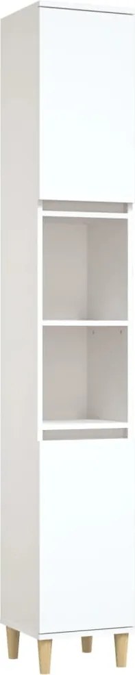 vidaXL fehér szerelt fa fürdőszobaszekrény 30 x 30 x 190 cm