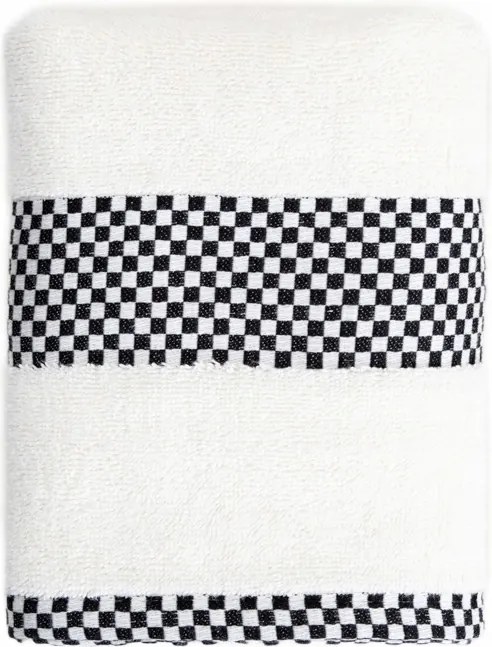 Tiva törölköző fekete kockás 50x90 cm Homla