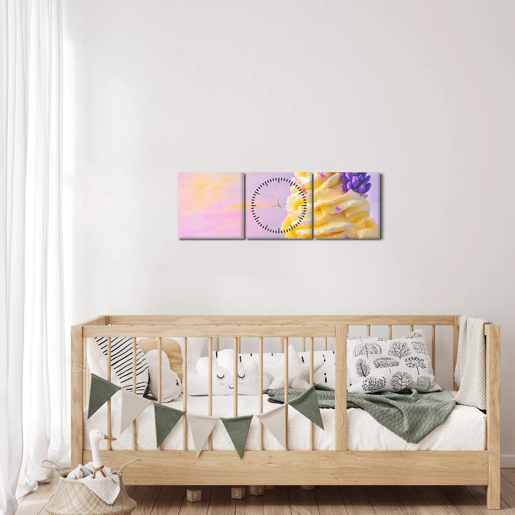 Kép - Levendulás fagylalt (órával) (90x30 cm)