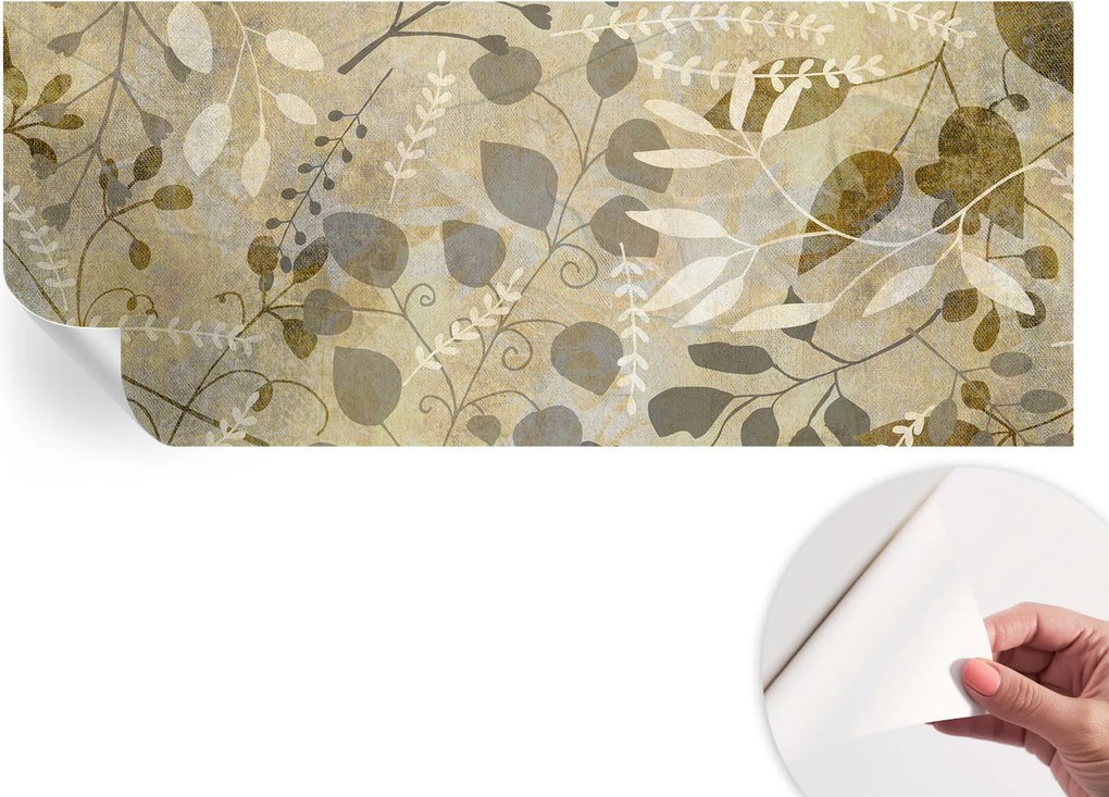 Öntapadós tapéta Fali furnér 3D hatás Ágak levelek 250x104 cm