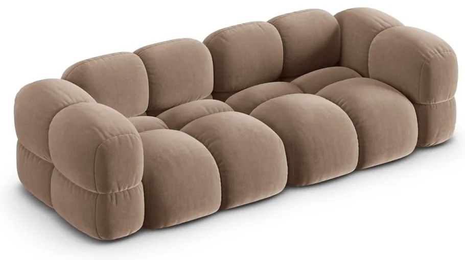 Barna bársony kanapé 250 cm Loretto – Cosmopolitan Design