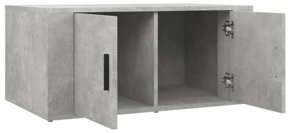 betonszürke szerelt fa dohányzóasztal 80 x 50 x 36 cm
