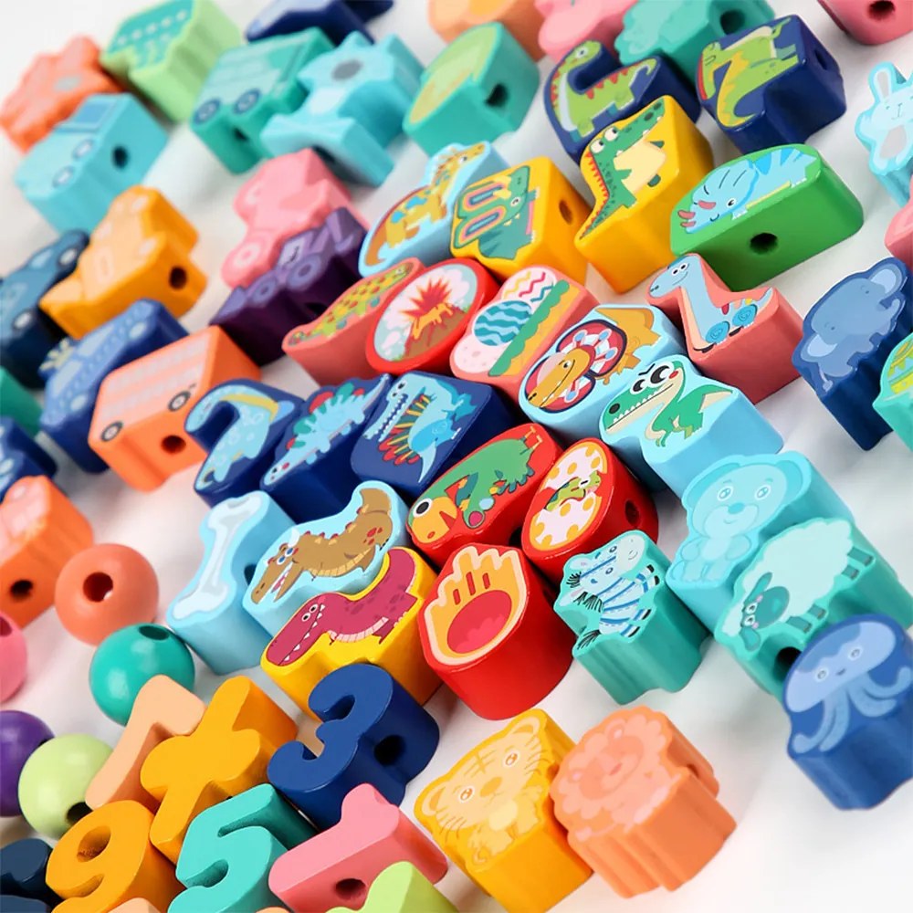 Fűzős fajáték formák és számok 138 db