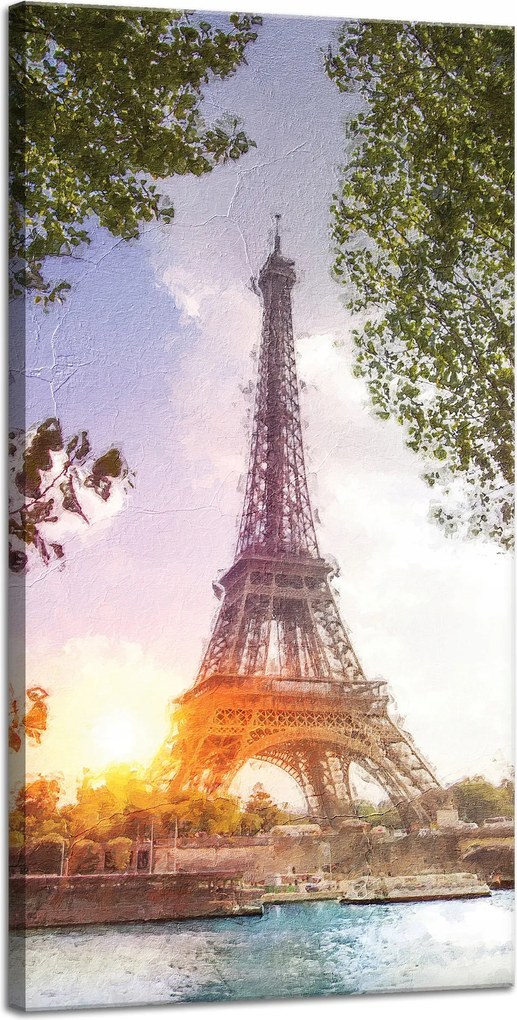 Vászonkép Eiffel-torony a nap tükrében 40x80 cm Ajándéknak is tökéletes