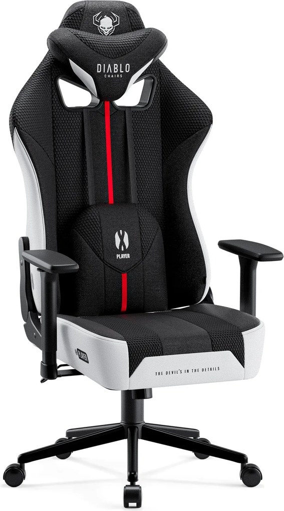 Gamer szék szövet fehér-fekete Small Size: Diablo X-Player 2.0