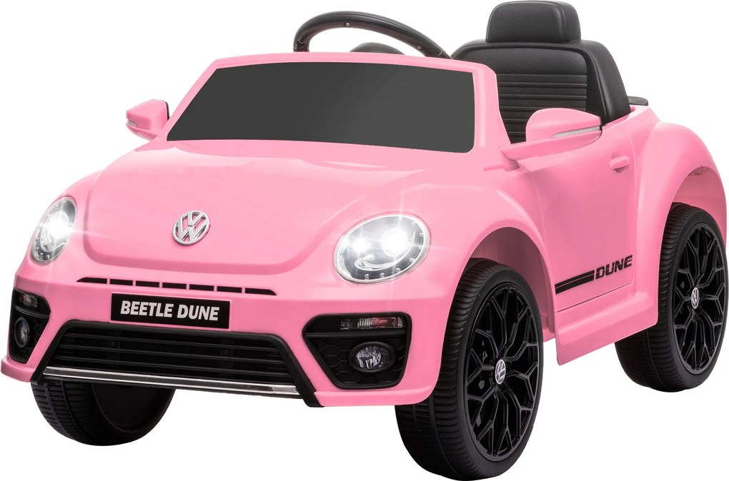 AIYAPLAY Gyerek Elektromos Autó 12V Volkswagen Bogár - 2.4G Távvezérlő, Zene, Harang, Elektromos Jármű LED Fénnyel, USB/MP3 Csatlakozással, 3-5 km/h,
