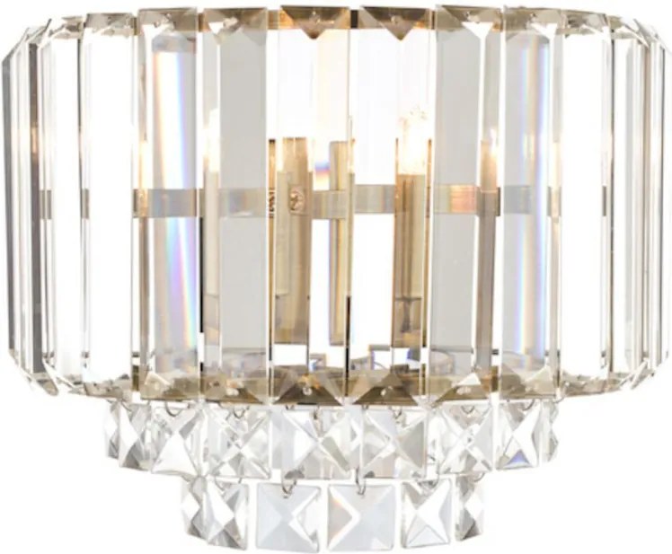 LAURA ASHLEY3727747-Q VIENNA Kristály Fali Lámpa Antik sárgaréz, Fehér G9 IP20