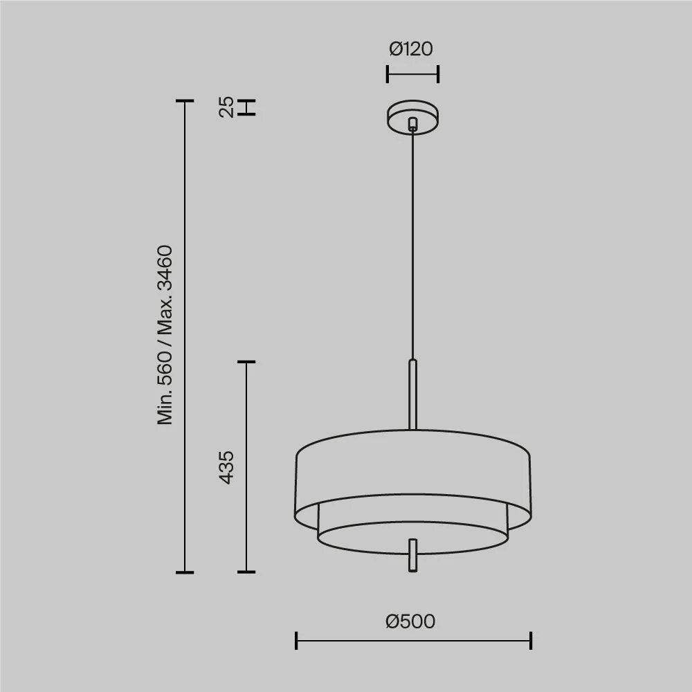 Maytoni modern függeszték bergamo fehér fekete szürke mymod613pl-05gr1
