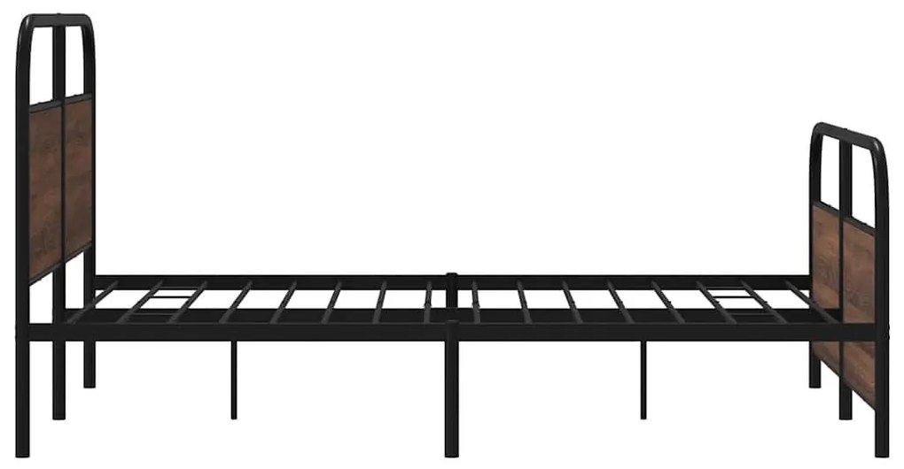 barna tölgy színű fém ágykeret matrac nélkül 137 x 190 cm