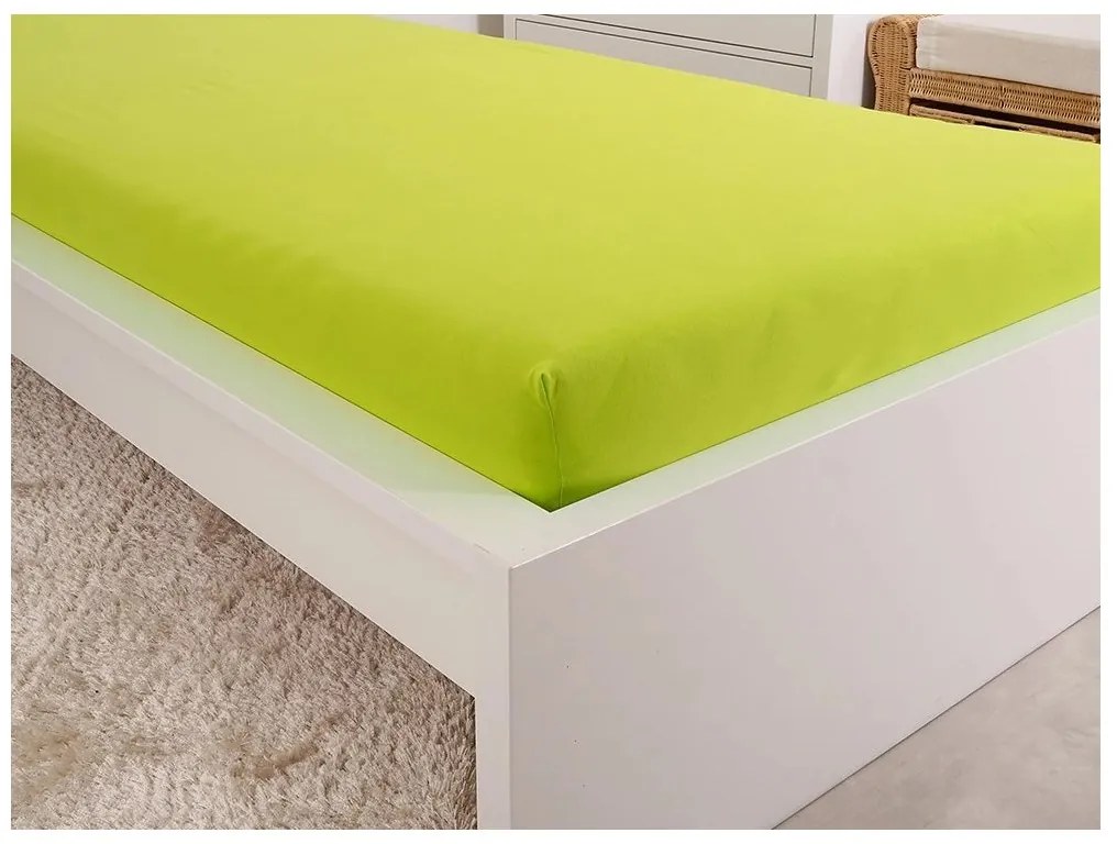 Jersey lepedő kiságyba EXCLUSIVE 70x140 cm lime