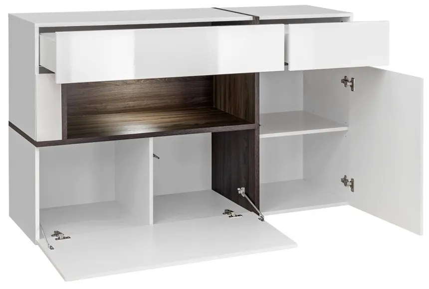 ROSA komód, 150x90x45, Hickory Jackson/fekete