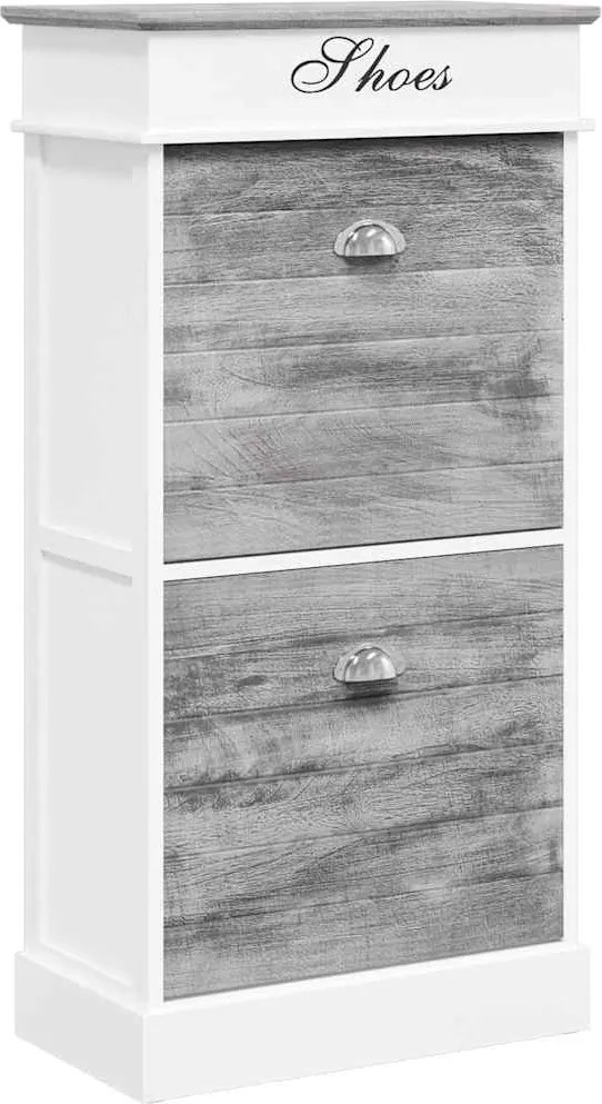 vidaXL szürke császárfa cipőszekrény 50 x 28 x 98 cm