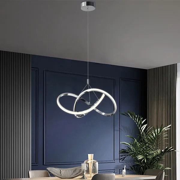 ONLI - LED Csillár zsinóron LOOP LED/40W/230V 4000K fényezett króm