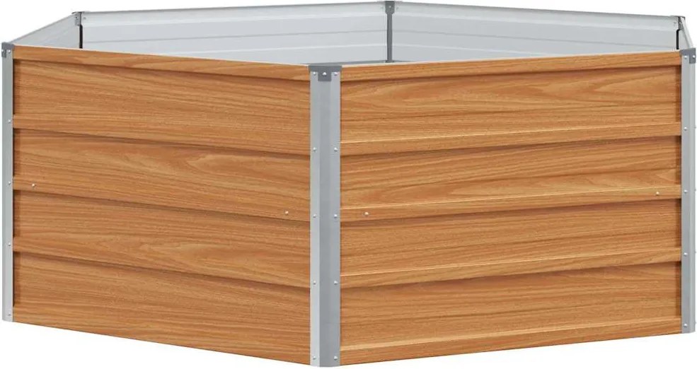 vidaXL Emelt kert ágyás Fa hatású 129 x 129 x 45 cm Horganyzott acél