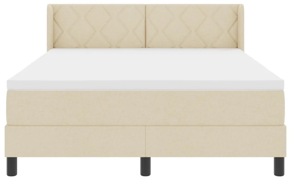 Boxspring Ágy Matrac-kal - Krém, 140 x 200 cm, Szövet