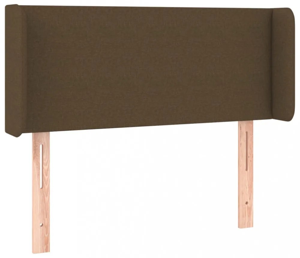 sötétbarna szövet fejtámla szárnyakkal 93x16x78/88 cm