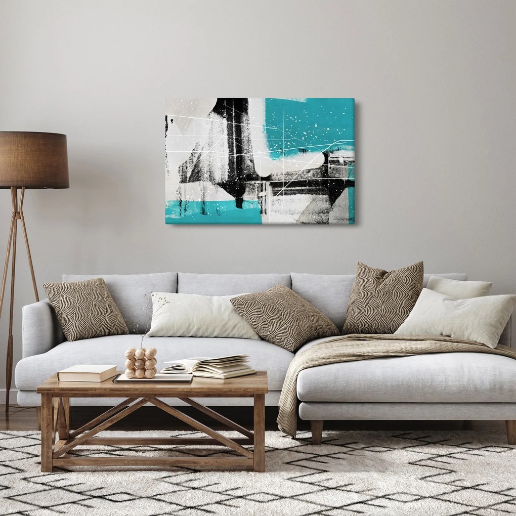 Kép - Türkiz absztrakció (90x60 cm)