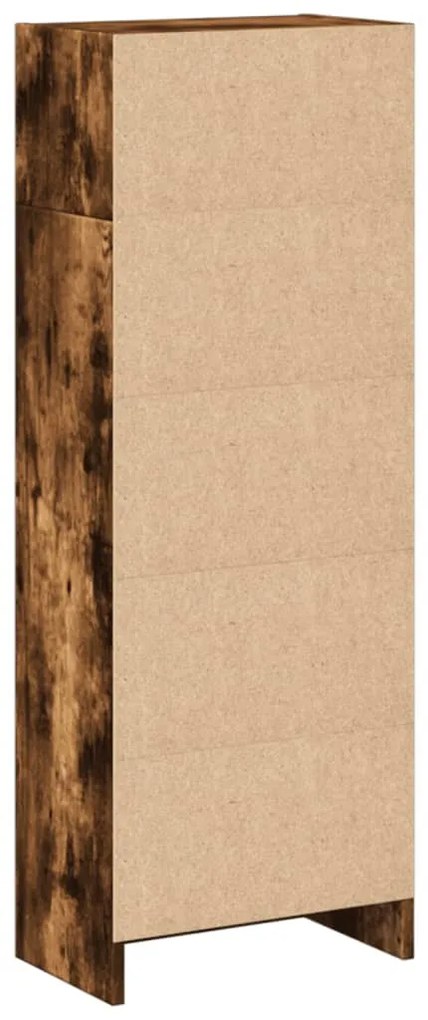 füstös tölgy színű szerelt fa könyvszekrény 40 x 24 x 109 cm