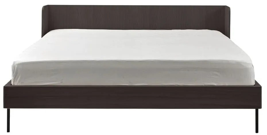Fekete franciaágy tölgyfa dekorral 180x200 cm Wrap – Bonami Selection