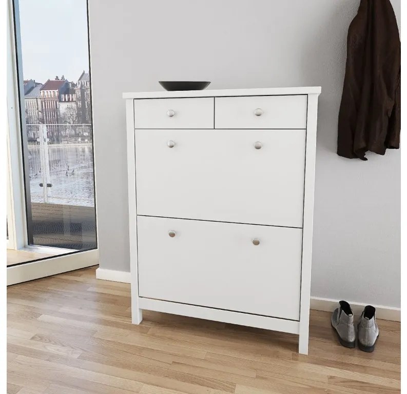 Tvilum Fehér cipősszekrény 2 fiókkal VITUS