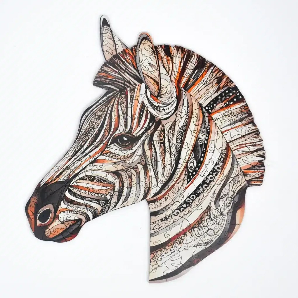 Csíkos zebra fa puzzle