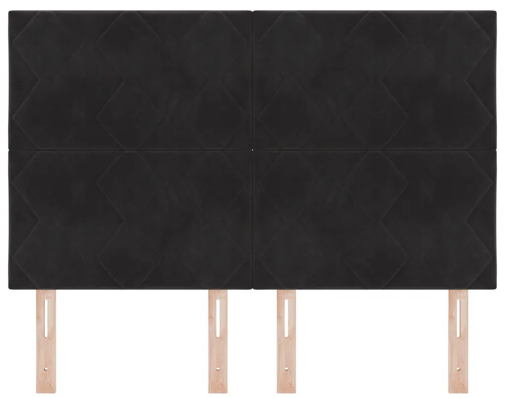 LED Fejtámla Gyémánt Blokk Kialakítással Fekete 144 cm Bársony