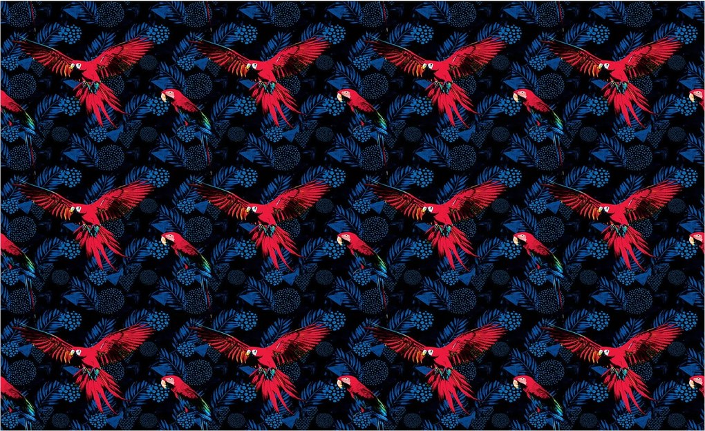 Fotótapéta Papagájok a trópusokon egzotikus vinil levelek 254x184 +ragasztó