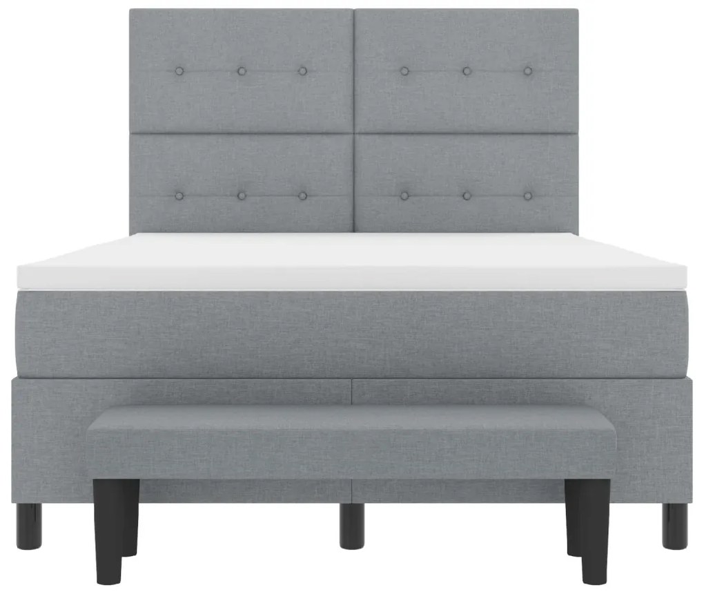 Box Spring Ágy Matrac & Pad Szürke 160x200 cm Szövet