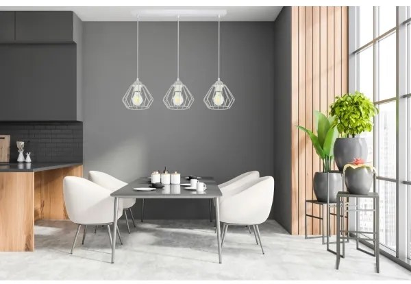 Csillár zsinóron CEED 3xE27/60W/230V szürke