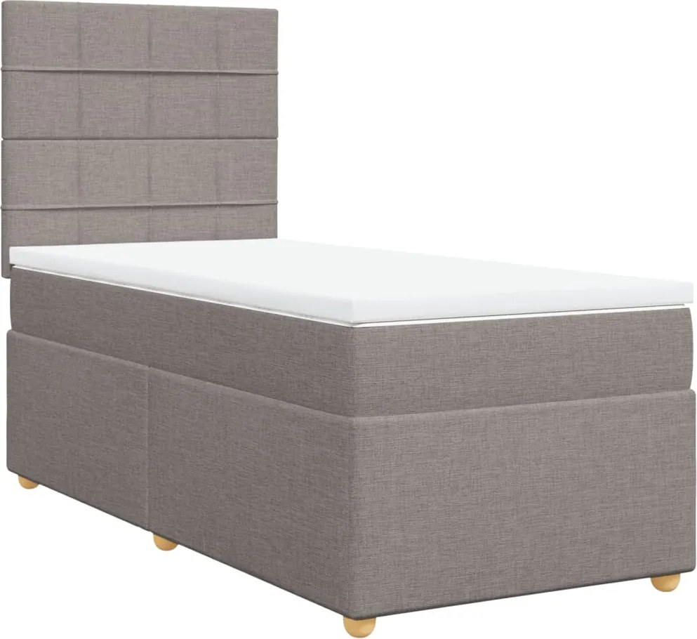 vidaXL tópszínű szövet rugós ágy matraccal 100 x 200 cm