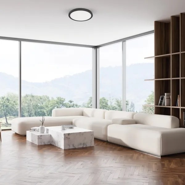 LED mennyezeti lámpa EVORA LED/24W/230V 3000/4000/6000K átm. 30 cm fekete