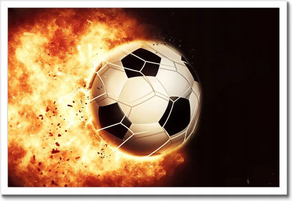 Poszterek keretben 60x40 Labda a tűzben Lángok