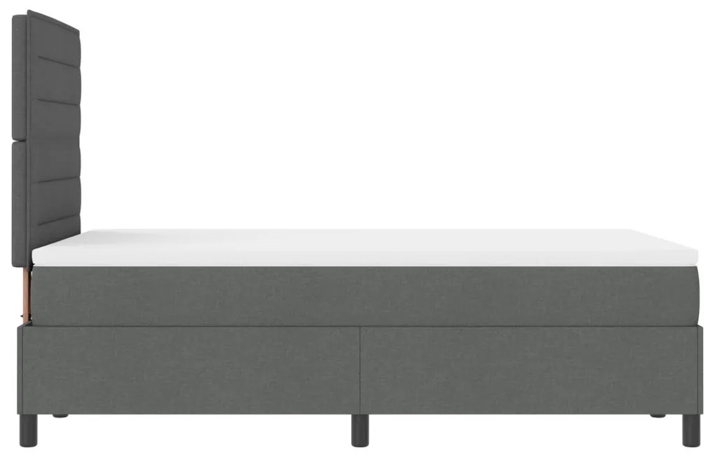 Box Spring Ágy Matraccal Sötétszürke Kétszemélyes Szövet