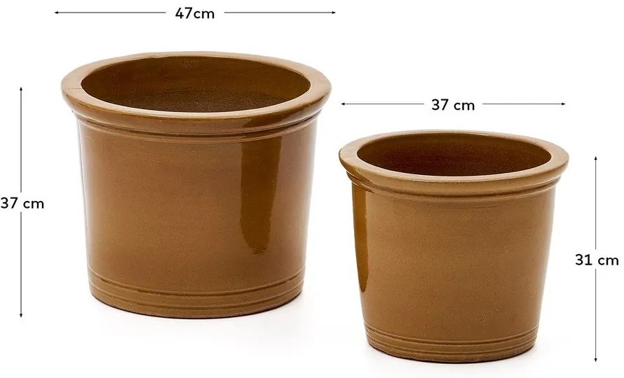 Terrakotta virágcserép készlet 2 db-os ø 47 cm Presili – Kave Home