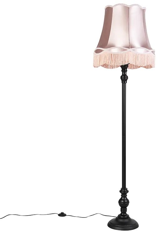 Állólámpa fekete rózsaszín Granny búrával - Classico
