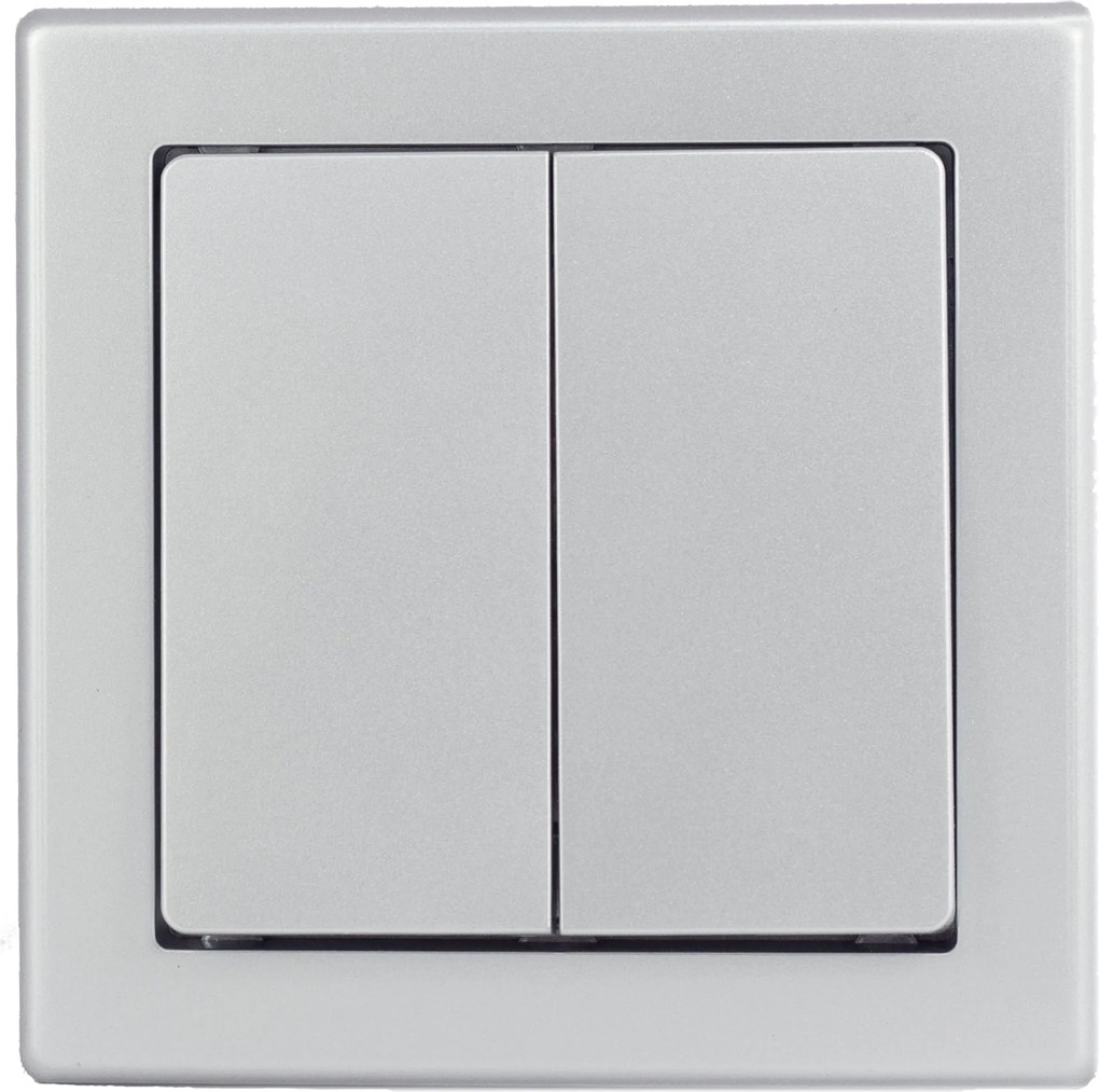 Dupla kapcsoló Düwi Jupiter klasszikus süllyesztett ezüst