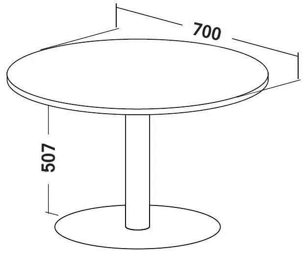 ProOffice tárgyalóasztal, átmérő 70 cm, dió