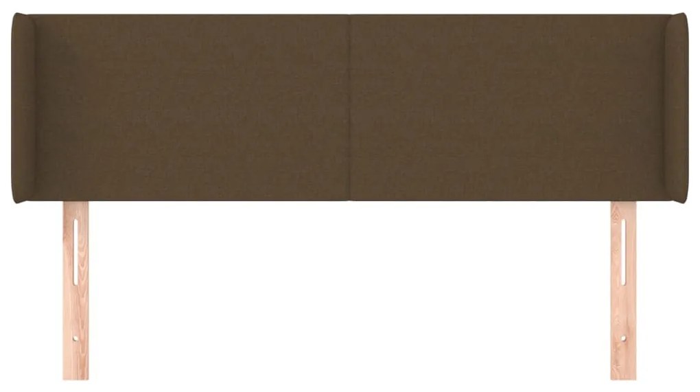 sötétbarna szövet fejtámla szárnyakkal 147x16x78/88 cm
