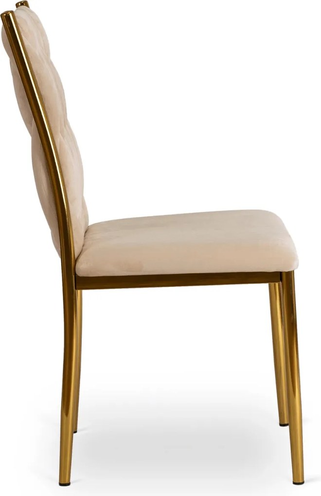 Fonott bársony szék krém színben, DAN