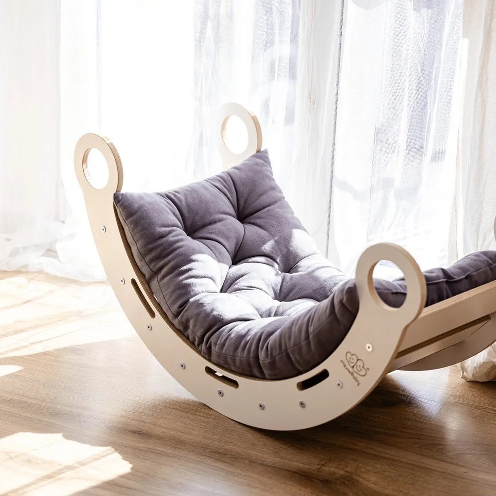 Natúr színű borovi fenyő hinta 39x75x38 cm Montessori – Meowbaby